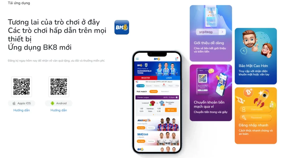 Tải và cài đặt app mobile BK8